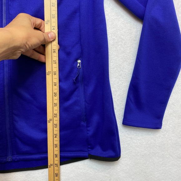 The North Face Fleece Jacket Womens Large Electric Blue Logo Full Zip - Picture 3 of 10
